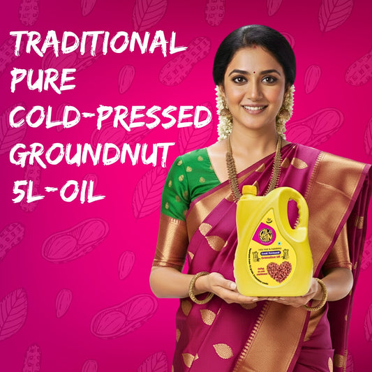 Pure and natural GOLD COIN Oils groundnut oil cold pressed peanut cooking oil for Indian kitchen