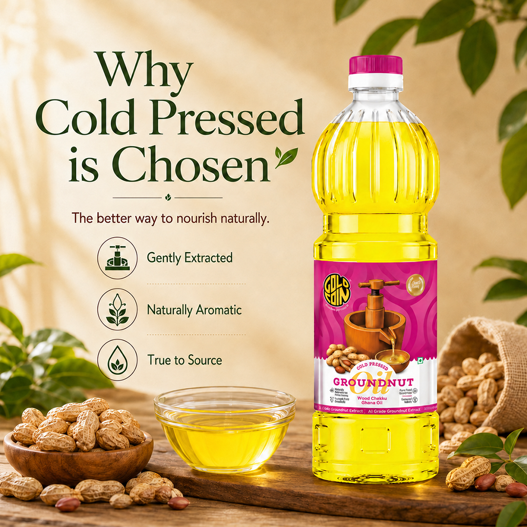 gold coin wood pressed groundnut oil lifestyle indian kitchen shop now
