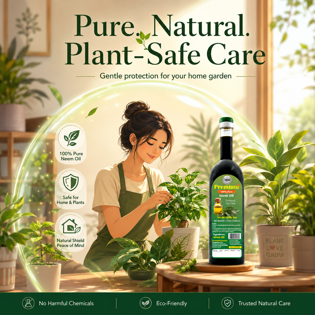 100% pure cold pressed neem seed oil showing natural chemical-free extraction process Order Now