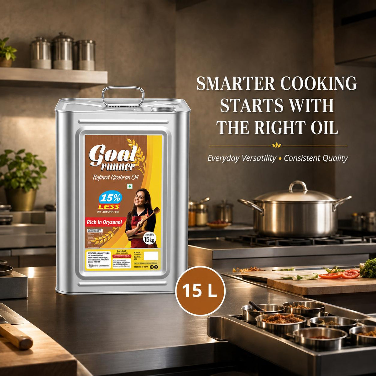 15L Rice Bran Oil from GOLD COIN Oils for bulk cooking