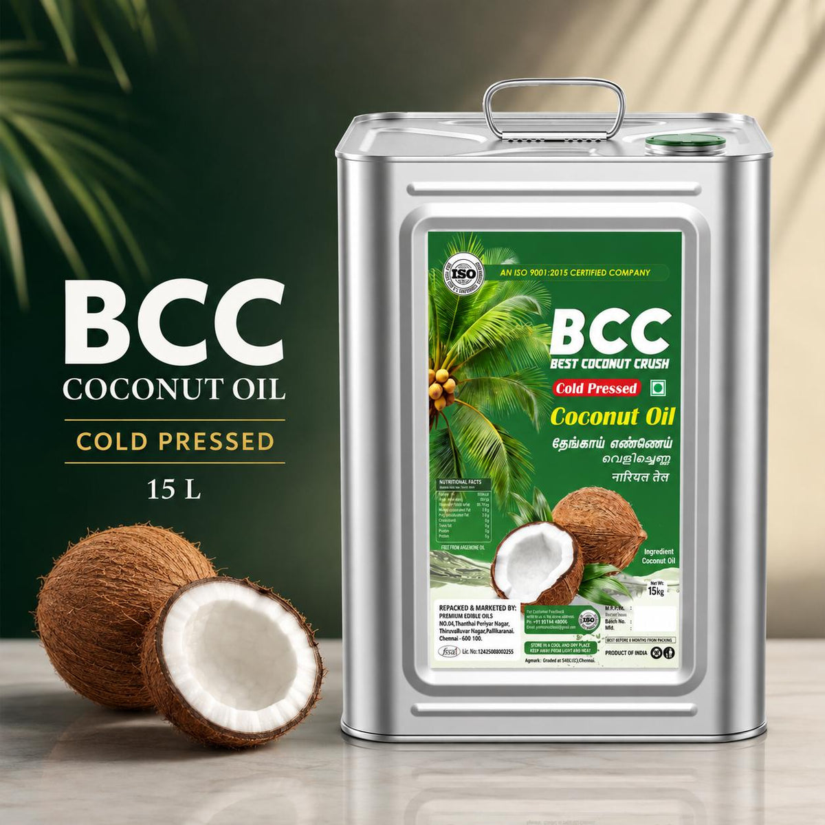 Traditional Chekku Ghani coconut oil from GOLD COIN Oils