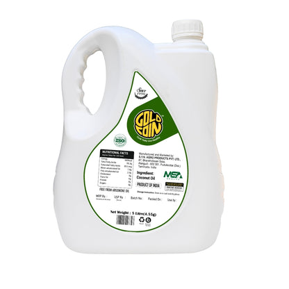 GOLD COIN Oils traditional cold pressed coconut oil unrefined 5 litre natural cooking hair skin oil