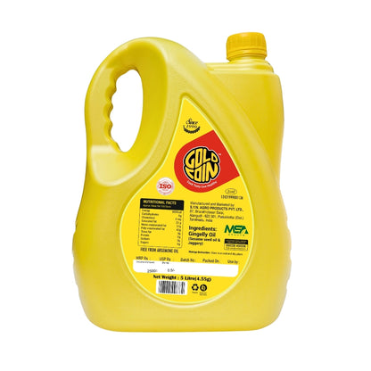 GOLD COIN Oils traditional cold pressed sesame oil 5 litre virgin black til ka tel for cooking