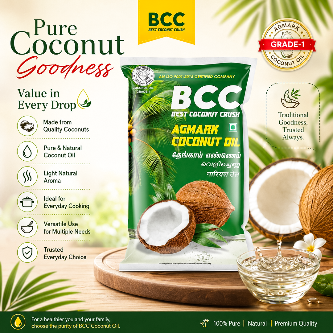 Food-Grade Leak-Proof HDPE Coconut Oil Pouch 1 Litre – Hygienic, Safe Storage, Stays Fresh Longer
