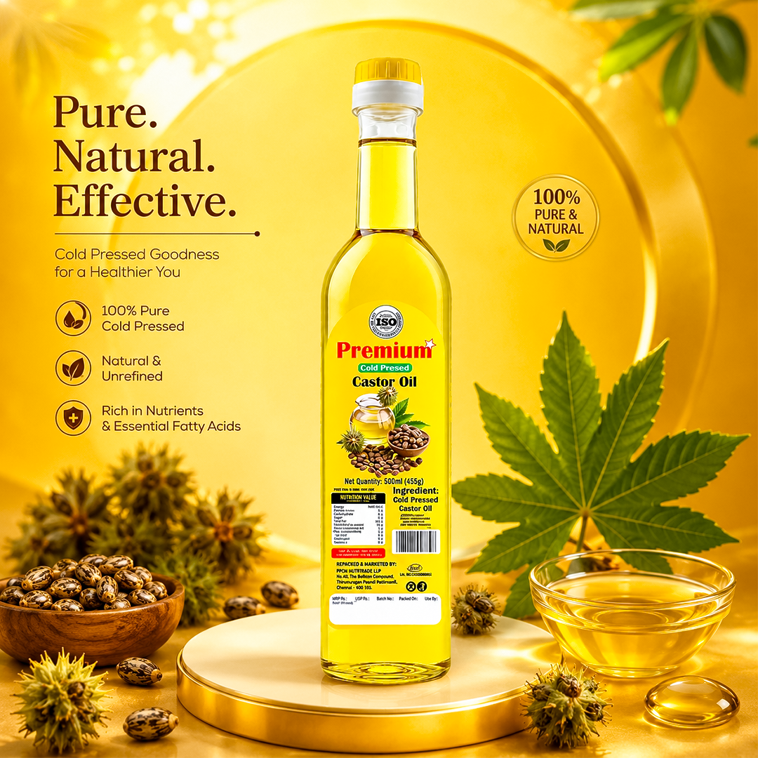 Castor oil 500ml for skin moisturising, navel massage and stretch mark softening