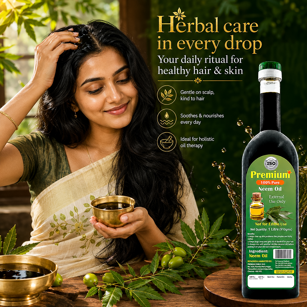 Cold pressed neem oil applied on rose and flowering plants for leaf protection