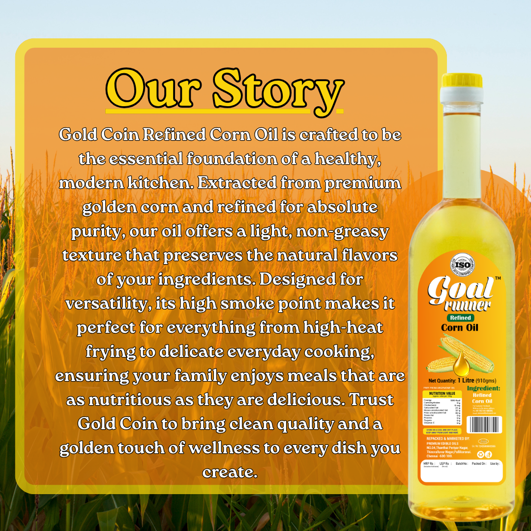 GOLD COIN cooking oil 1 litre can with double seal for freshness and quality
