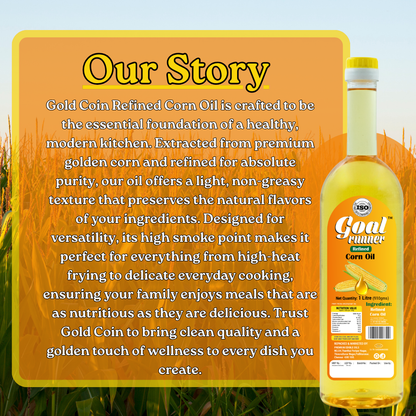 GOLD COIN cooking oil 1 litre can with double seal for freshness and quality