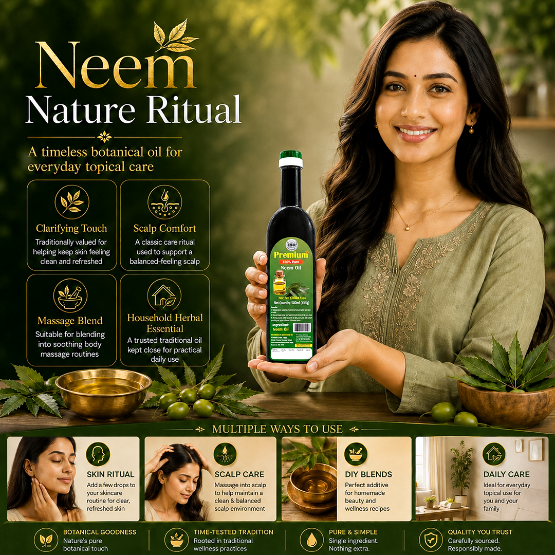 Eco-friendly chemical-free neem oil 500ml for sustainable home gardening