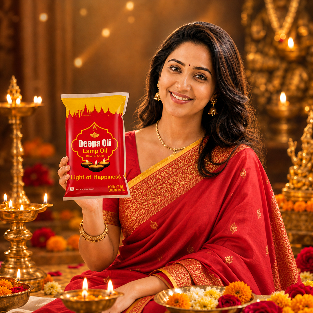 GOLD COIN Lamp Oil 1 Litre for Diwali Diya, Karthigai Deepam, and Daily Pooja Rituals – Steady Bright Flame buy online