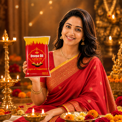 GOLD COIN Lamp Oil 1 Litre for Diwali Diya, Karthigai Deepam, and Daily Pooja Rituals – Steady Bright Flame buy online