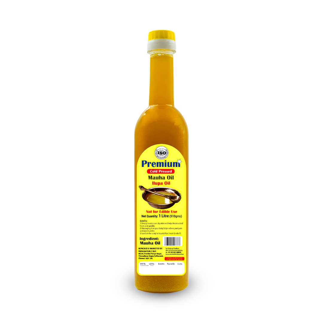 GOLD COIN Pure Mahua Oil 1 Litre bottle — cold pressed Ilupa oil hygienically packed
