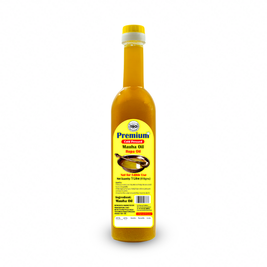 GOLD COIN Pure Mahua Oil 1 Litre bottle — cold pressed Ilupa oil hygienically packed