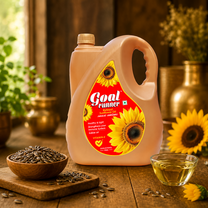 GOLD COIN Goal Runner sunflower oil benefits – Vitamin E enriched, cholesterol free, healthy and light