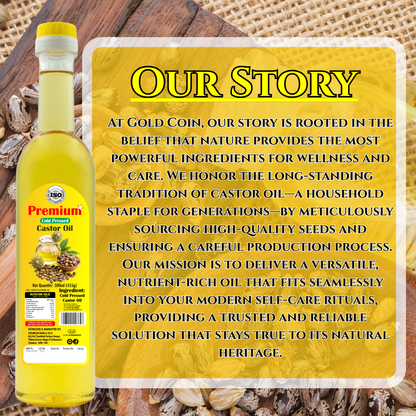 GOLD COIN Oils cold pressed castor oil for joint and muscle pain relief Ayurvedic therapeutic massage
