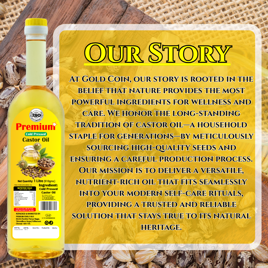 GOLD COIN Oils cold pressed castor oil for joint and muscle pain relief Ayurvedic therapeutic massage