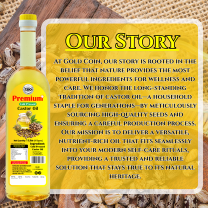 GOLD COIN Oils cold pressed castor oil for joint and muscle pain relief Ayurvedic therapeutic massage