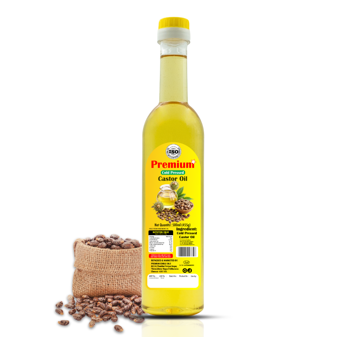 GOLD COIN Oils pure cold pressed castor oil 500ml wood pressed hexane free arandi oil bottle