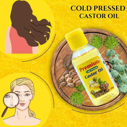 GOLD COIN Oils wood pressed castor oil applied as navel massage oil and skin moisturizer 500ml