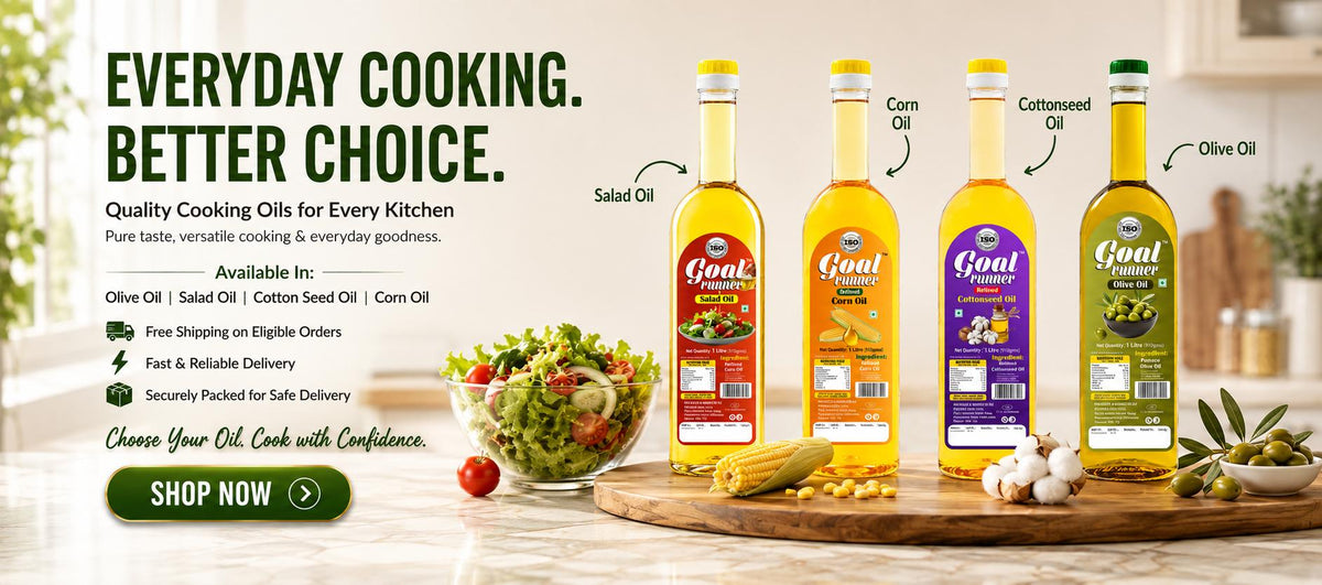 Gold Coin Oils goal runner olive oil 1 litre, salad oil 1 litre, corn oil 1 litre, cotton seed oil 1litre shop now