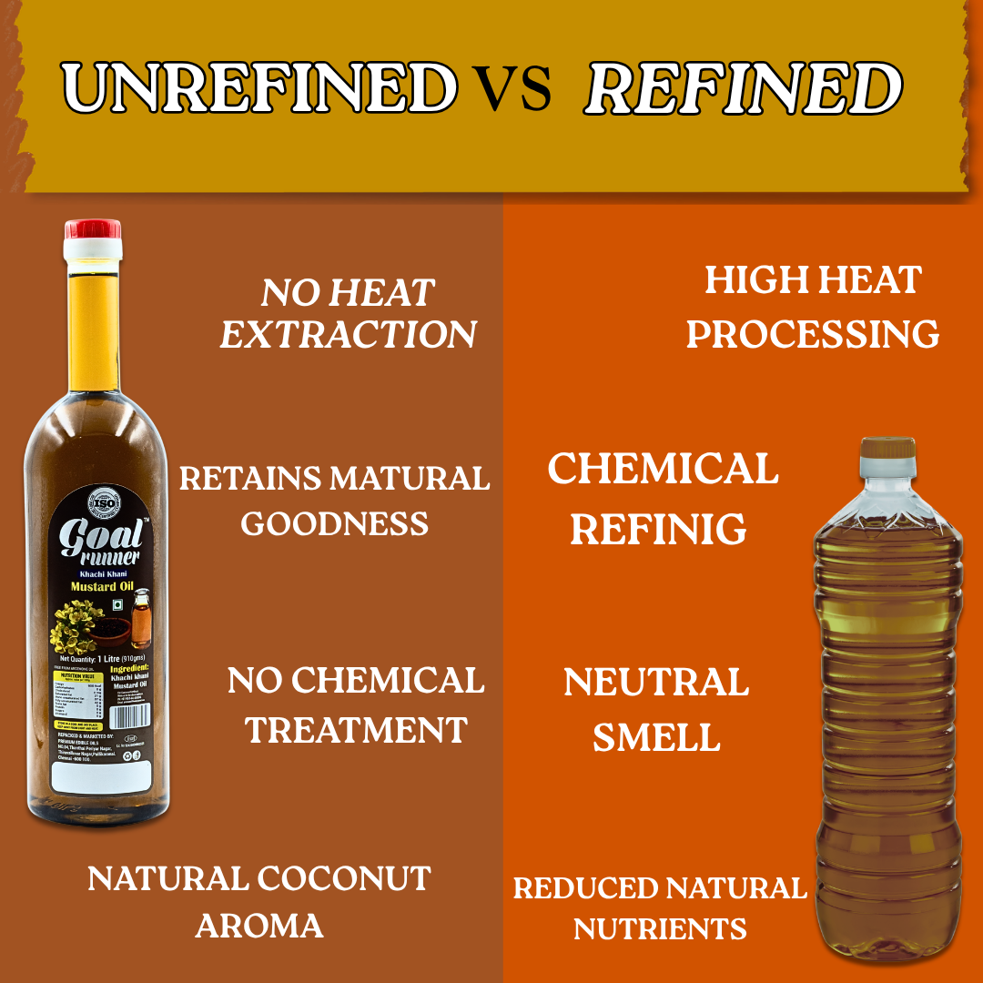 Pure wood pressed mustard oil extracted from finest black mustard seeds — no heat no chemicals