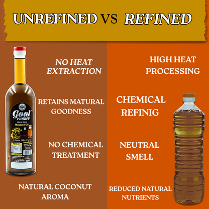 Pure wood pressed mustard oil extracted from finest black mustard seeds — no heat no chemicals