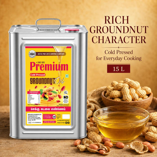 Traditional Indian groundnut oil with rich natural aroma