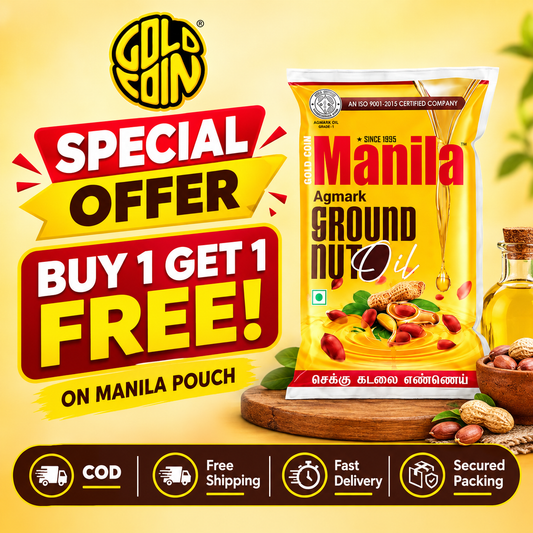 GOLD COIN Agmark Kachi Ghani Cold Pressed Groundnut Oil 900ml | Pure Peanut Oil | Mungfali Tel