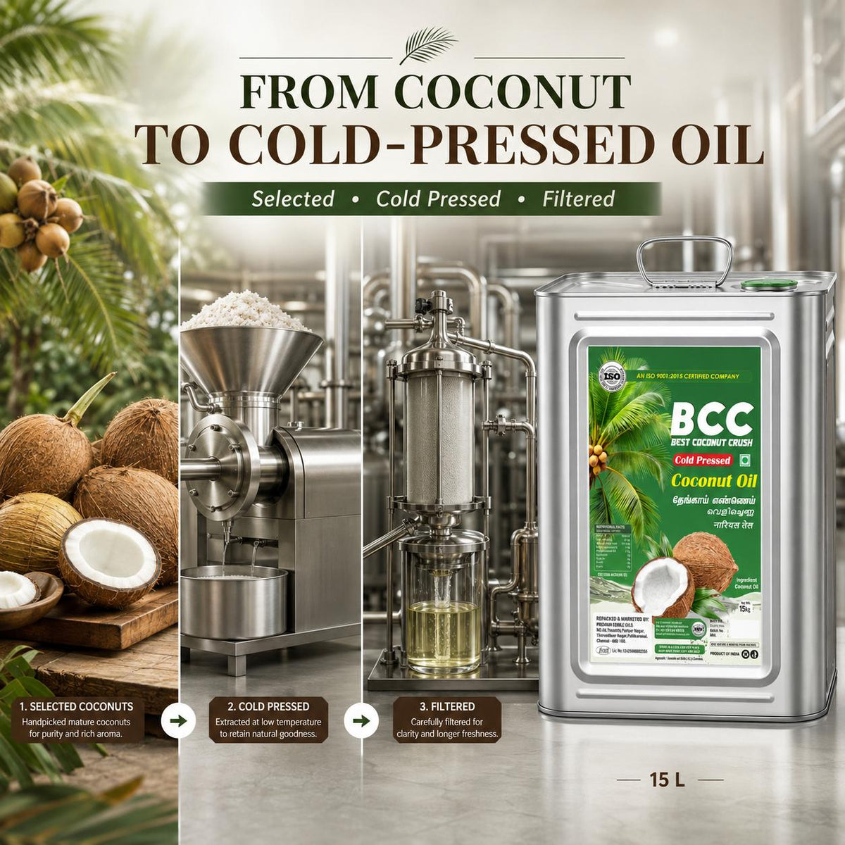 GOLD COIN Coconut Oil bulk pack for household and food use