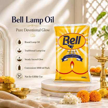 GOLD COIN Til oil lamp gingelly oil pouch 1 litre — Bell Brand non-edible sacred oil for religious use buy online