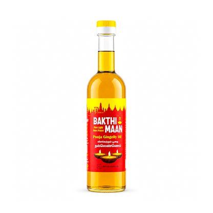 Gold Coin Bakthi Maan pooja gingelly oil 1 litre bottle for deepam and vilakku lamp rituals