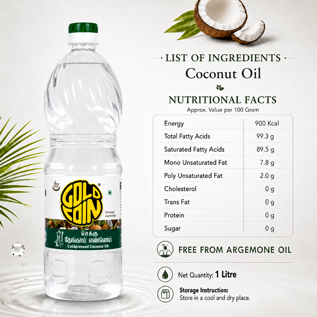 GOLD COIN cold pressed coconut oil — zero chemicals, zero hexane, zero preservatives, 100% natural and unrefined