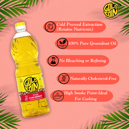 Natural unrefined groundnut oil with high smoke point GOLD COIN Oils