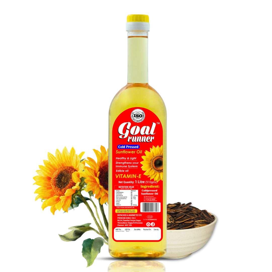 GOLD COIN Oils cold pressed sunflower oil 1 litre bottle for healthy cooking
