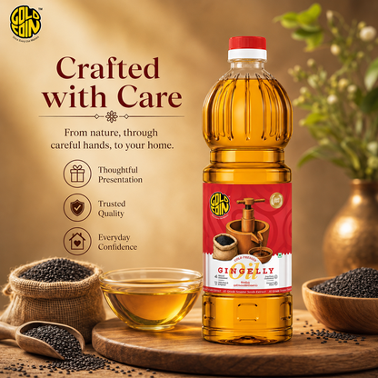 South Indian family cooking with Gold Coin cold pressed black sesame gingelly oil — trusted since 1990, pure and natural