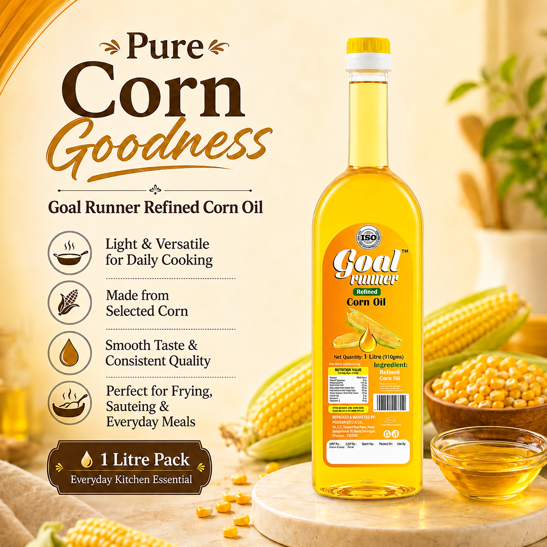 GOLD COIN Goal Runner Corn Oil – ISO certified, FSSAI compliant, 100% vegetarian refined cooking oil online shopping