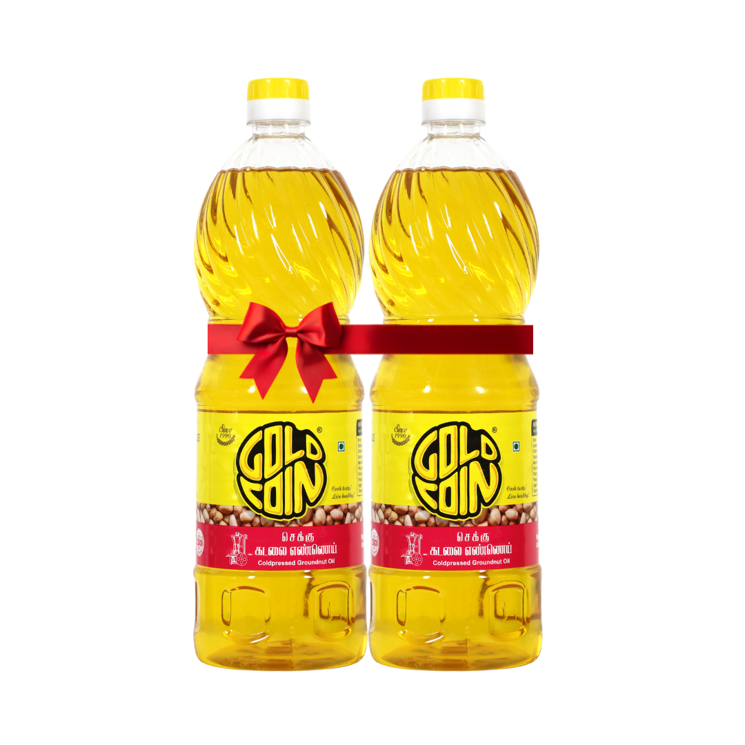 GOLD COIN Oils cold pressed groundnut oil combo pack for healthy cooking