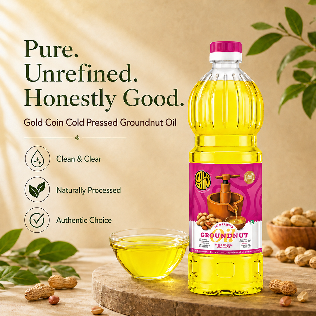 GOLD COIN Cold Pressed Peanut Oil trusted since 1990 healthy family cooking pure natural edible oil