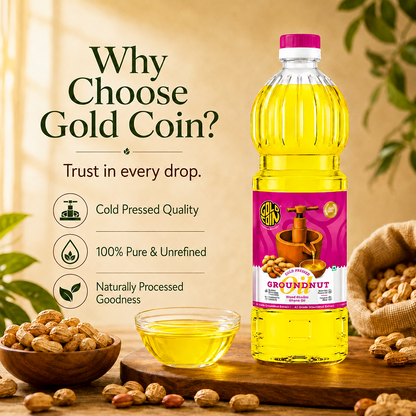 gold coin groundnut oil clean clear naturally processed buy online