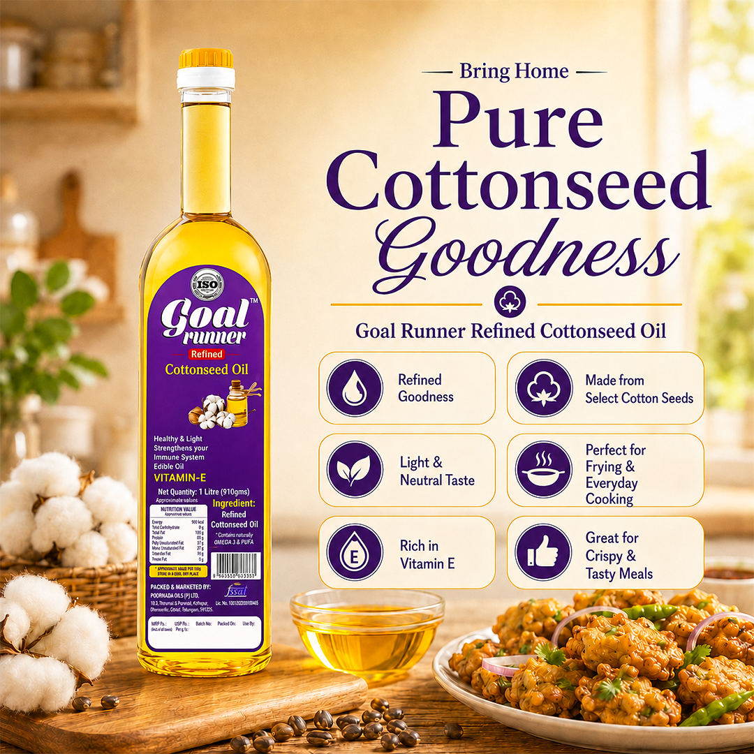 ISO certified FSSAI approved Goal Runner refined cottonseed oil argemone free quality assured