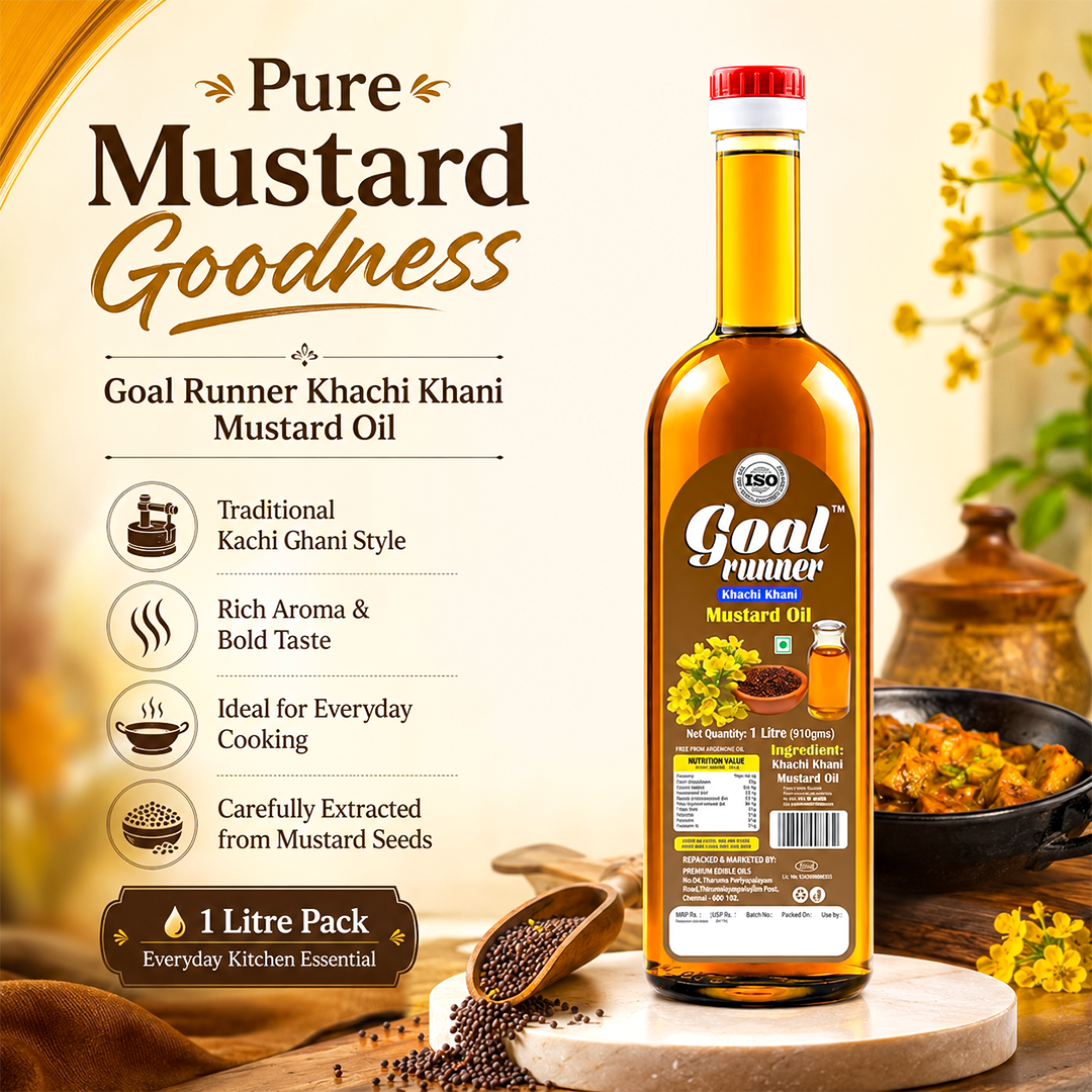 GOLD COIN Kachi Ghani Cold Pressed Black Mustard Oil 1L in a 910g PET bottle shop now