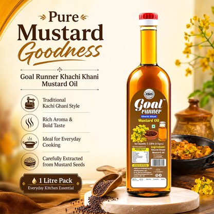 GOLD COIN Kachi Ghani Cold Pressed Black Mustard Oil 1L in a 910g PET bottle shop now