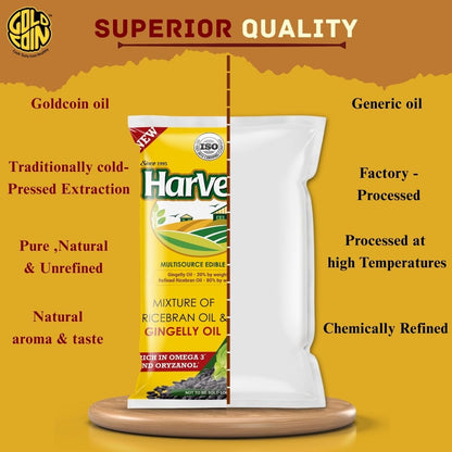 GOLD COIN Oils 1L pouch oil for frying sautéing and daily cooking