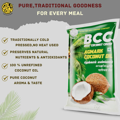 GOLD COIN Oils pure coconut oil leak proof food grade packaging