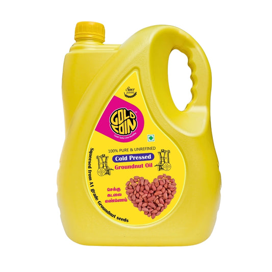 GOLD COIN Oils cold pressed groundnut oil 5 litre traditional wood pressed cooking oil