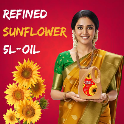 GOLD COIN Oils light refined sunflower oil family pack for Indian cooking