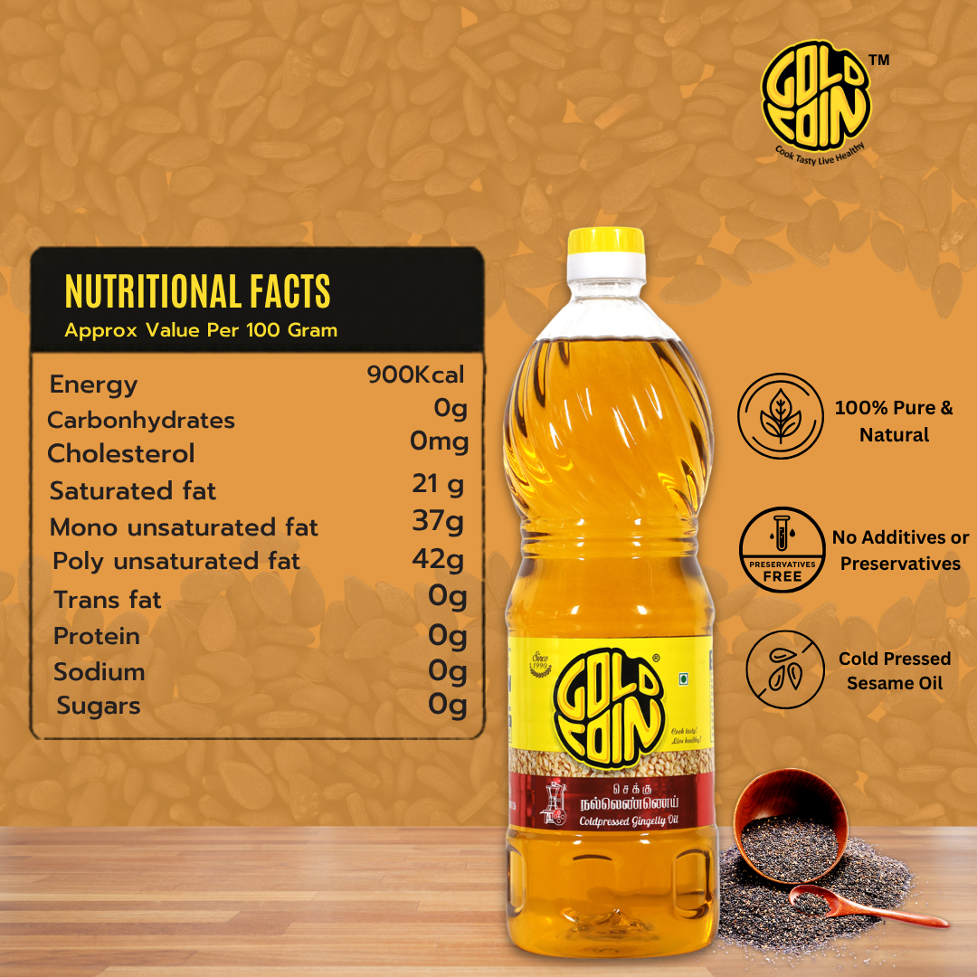 Natural gingelly oil for hair care skin care and baby massage use
