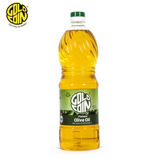 GOLD COIN Oils Cold Pressed Pomace Olive Oil 1L bottle front view for Indian cooking