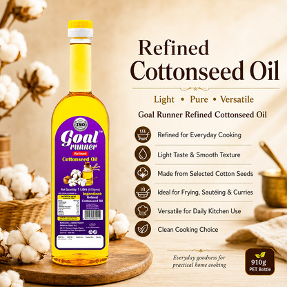 GOLD COIN Goal Runner cottonseed oil ideal for deep frying sautéing Indian curries and everyday cooking