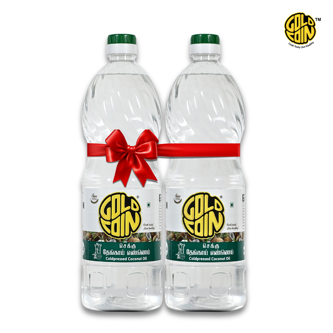 GOLD COIN Oils cold pressed coconut oil pack of 2 for cooking and hair care